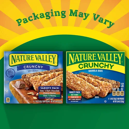 Vista 4 de Nature Valley Barras de granola crujientes, paquete variado, 12 unidades, 8.94 oz (6 bolsas)