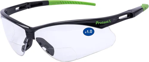 ProtectX Anteojos de seguridad clásicos, lentes antivaho resistentes a los arañazos, gafas protectoras para el trabajo, interior/exterior, ANSI Z87.1