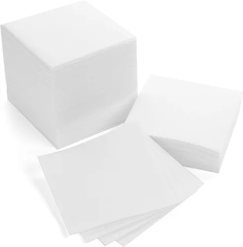 Vista 15 de AH AMERICAN HOMESTEAD Servilletas de cóctel de papel, servilletas desechables similares al lino, 4.75 x 4.75 pulgadas, servilletas cuadradas a