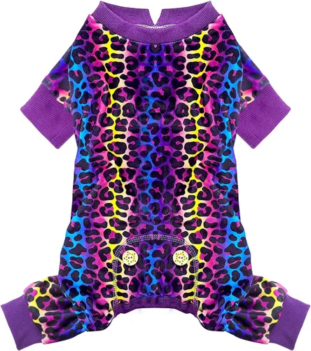 Vista 23 de KYEESE - Pijama de terciopelo para perros, con patrón de patos amarillos, ropa elástica y suave para cachorros y perros pequeños, mameluco cómodo