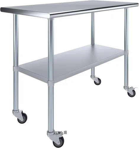 Vista 25 de Mesa de trabajo de acero inoxidable AmGood