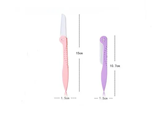Vista 2 de WOIWO 1 paquete (total 3 piezas) para cara y cejas, kit de aseo de cuchillo de afeitar plegable