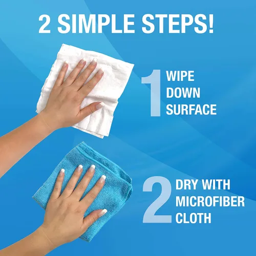 Vista 4 de MiracleWipes Para vidrio, toallitas de limpieza desechables y sin rayas para espejos, ventanas, cocina, hogar y auto, 60