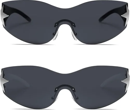 Vista 4 de Allarallvr Y2K AR82143 - Gafas de sol para mujer y hombre gafas de sol envolventes