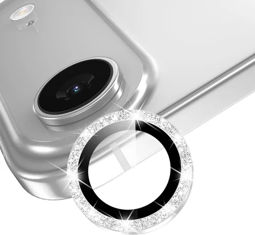Vista 14 de YWXTW Protector de lente de cámara para iPhone 15/15 Plus/16e/ 17e, anillo de metal antiarañazos individual protector de pantalla de vidrio templado