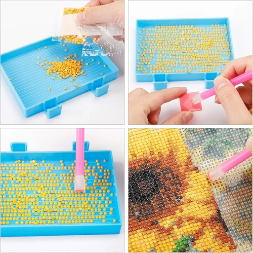 Vista 3 de OUTUXED 117pcs 5D DIY Diamond Painting Tools and Accessories Kits with Diamond Embroidery Box and Multiple Sizes Painting Pens for Adults to Make