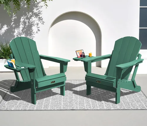 Vista 46 de SERWALL - Silla plegable Adirondack para patio, jardín, exterior, resistente a la intemperie, sillas para hoguera, color naranja