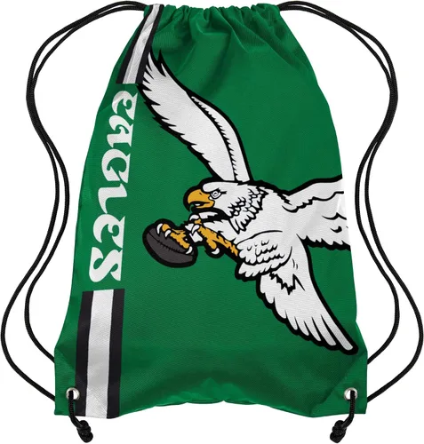 FOCO NFL unisex-adult - Bolsa de gimnasio con logotipo grande del equipo de la NFL, mochila de cordón para viajes Logotipo grande retro