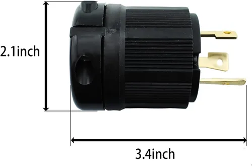 Vista 4 de Maxmoral NEMA L6-30P Receptáculo de bloqueo de montaje empotrado, enchufe de bloqueo giratorio para generador, 30 amperios 250 V 2 polos 3 cables a