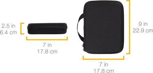 Vista 8 de Amazon Basics Estuche de transporte pequeño para GoPro y accesorios, 9 x 7 x 2.5 pulgadas, sólido, negro
