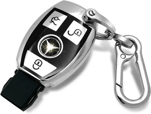 Vista 7 de Creativity Funda para llave de Mercedes Benz. Hermosa funda de TPU compatible con CLS CLK AMG ML C CL E S SL SLK G GLC GLE GLS M R Smart Remote Key
