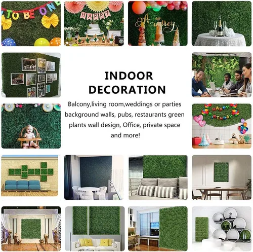 Vista 2 de Boshen Paneles de boj artificiales de 10 x 10 pulgadas, 8 piezas, telón de fondo de pared de boj para pared, seto de boj, telón de fondo verde