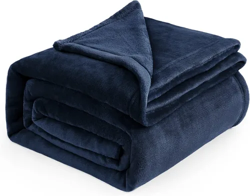Vista 136 de Bedsure - Manta de vellón, tamaño queen, suave, ligera, afelpada, mullida, acogedora, de microfibra de lujo, color gris claro, 90 x 90 pulgadas