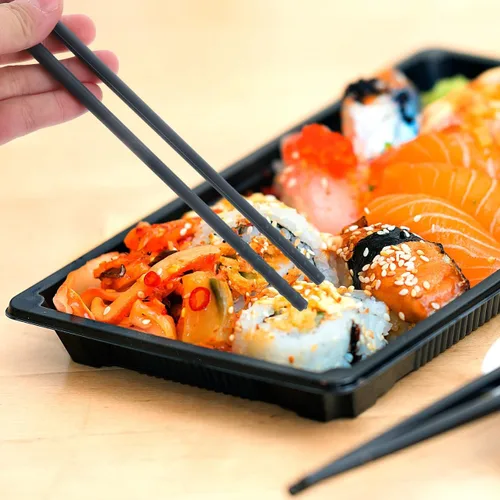 Vista 4 de SHOWERORO 4Pairs Palillos de silicona con núcleo de acero, palillos a prueba de calor, aptos para lavavajillas públicos