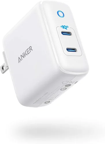 Cargador USB C Anker, 40W 2 puertos PIQ 3.0, PowerPort III Duo Tipo C cargador rápido plegable, Power Delivery para iPhone 15/15 Plus/15 Pro/15 Pro