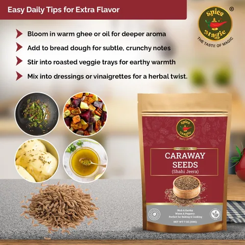 Vista 6 de Spice Magic - Semillas de alcaravea I 7oz (200 g) I Semillas de alcaravea 100% naturales, perfectas para hornear pan de centeno, cocinar