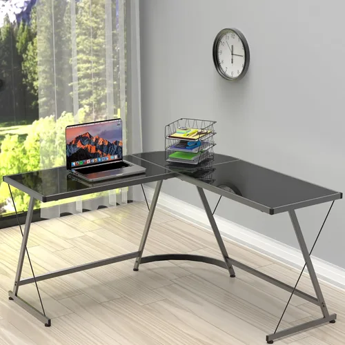 Vista 5 de Simple Houseware Bandeja apilable para documentos de escritorio con forro, rejilla de alambre, 3 paquetes, color negro