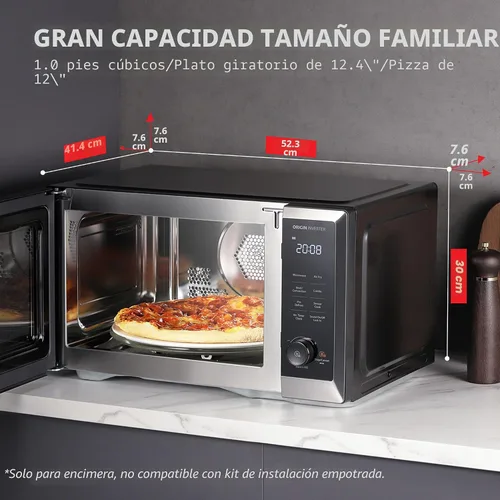 Vista 7 de TOSHIBA Combo de freidora de aire para horno de microondas y encimera, inversor, convección, asado, combo rápido, descongelación uniforme, sensor