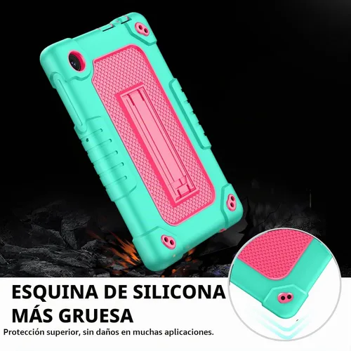 Vista 6 de Para TCL TAB 8 Plus TAB 8 LE Tablet Funda A Prueba De Golpes Correa verde rosa blanco