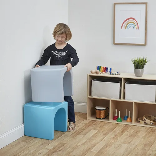 Vista 8 de ECR4Kids Tri-Me 3 en 1 silla cubo, muebles para niños, gris claro