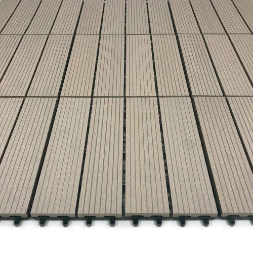 Vista 5 de RevTime Azulejos de madera y plástico Easy DIY de 12 x 12 x 3/4 pulgadas, jardín al aire libre, suelo de terraza entrelazado al aire libre, área