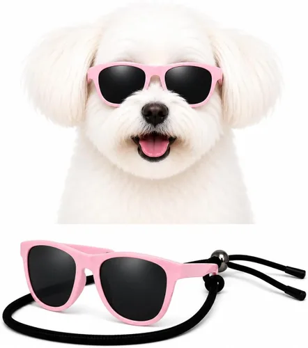 Vista 14 de G014 Retro 80s Pet Dog - Gafas de sol para perro, juguete de taza de té de raza pequeña y mediana (12-25 libras, rosa)