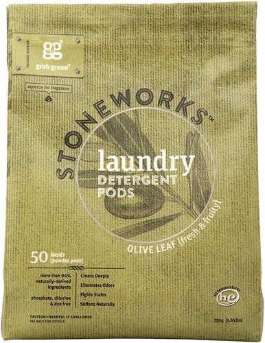 Vista 10 de Grab Green Stoneworks - Cápsulas de detergente para ropa, alimentadas por cápsulas de polvo a base de plantas y minerales derivados de origen