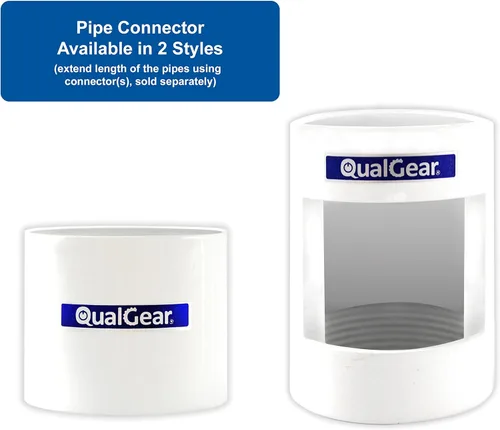 Vista 3 de QualGear QG-PRO-PM-1FT-B Pro-AV. Tubo roscado Npt de 3.8 cm, accesorio para proyector de 0.3 m de longitud, Blanco