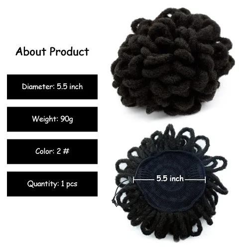 Vista 2 de Yinmei Baibian - Coleta de cabello rizado con cordón, coleta afro con nu locs, trenzas, coleta sintética con clip para extensiones de cabello para 2#
