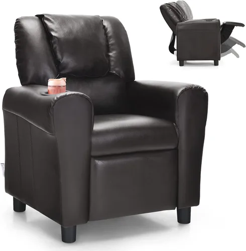 Vista 9 de Costzon, sillón reclinable niños, sillón, sofá para niños, con soporte para taza., Rojo