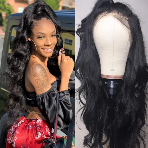 Vista 12 de Ali Pearl Peluca de cabello humano ondulado con encaje frontal de 13 x 6 pulgadas, prearrancado para mujeres negras, parte larga y profunda, sin