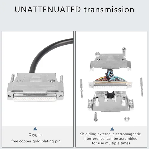 Vista 4 de XMSJSIY DB37 Adaptador de conector serie de 37 pines, cable de extensión serie de 37 pines sin soldadura, cable de repuesto con cable desnudo