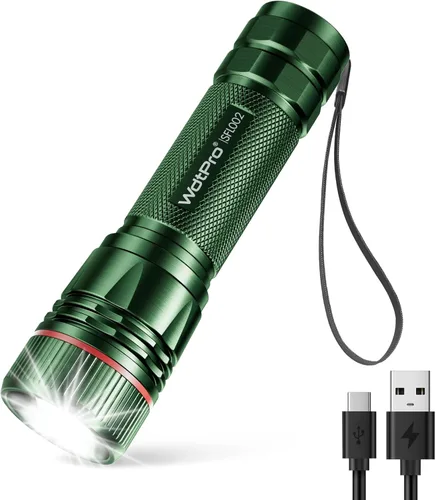 Vista 19 de WdtPro Linternas recargables de alto lúmenes, 1 paquete de 10H de larga duración, súper brillantes, para EDC, linternas LED mini tácticas