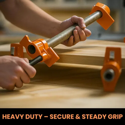 Vista 3 de Y&Y Decor Paquete de 4 abrazaderas de tubo de 3/4 pulgadas para pegar madera, hierro fundido resistente, herramientas profesionales para carpintería