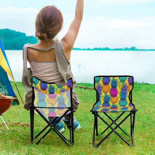 Vista 2 de Outdoor Folding Pineapple Tropical Camping Chairs for Adults Portable Camping Chair Lightweight Lawn Chair 202a2801