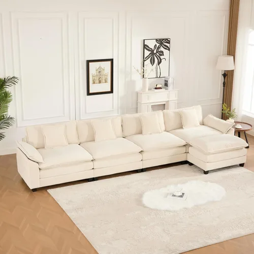 Vista 26 de Sofá modular modular de felpilla beige de 78 pulgadas para sala de estar, sofá modular de felpilla beige para sala de estar, sofás para sala