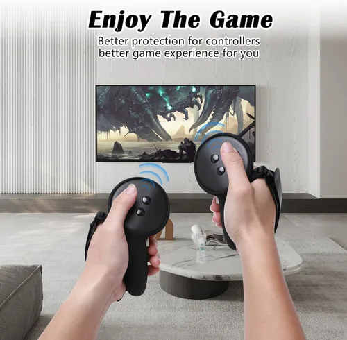 Vista 4 de Silicone Cover Compatible with Meta Quest 3, VR Silicone Cover Accessories for Meta Quest 3 Waterproof Silicone Face Cover, Controller Grip Cover