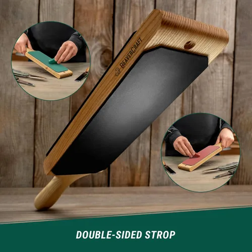 Vista 7 de BeaverCraft S14x Cuchara de Madera Tallando Herramientas LS1P1 Cuero Paddle Strop con Compuesto de Pulido