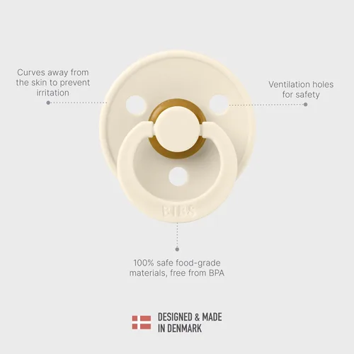Vista 11 de BIBS - Paquete de 2 chupetes Bibs Colour, calmante, libre de bisfenol A, punta redonda, látex de goma natural