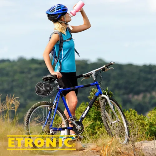 Vista 3 de Etronic, candado de seguridad para bicicletas M6, se enrolla solo, se puede restablecer la combinación, candado con cable, de 6 pies x 3/8 pulgadas