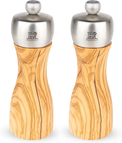 Peugeot Fidji Classic - Molinillo de sal y pimienta (6 pulgadas), madera de olivo
