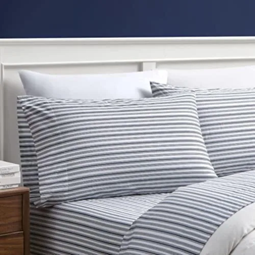 Vista 45 de Nautica - Sábanas, juego de ropa de cama de percal de algodón con funda de almohada a juego, vigorizante y fresco, bolsillo profundo