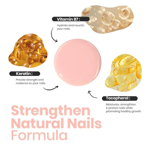 Vista 3 de Beetles - Esmalte de uñas Bubble Bliss, 2 en 1, fortalecedor de uñas, esmalte de crecimiento de uñas, capa base para uñas delgadas dañadas, uñas