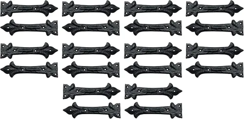 Vista 40 de Adonai Hardware Adonijah Bisagra falsa de aluminio para montaje frontal (6.5" x 12 Pack, Negro mate) para puertas de granero, puertas, armarios