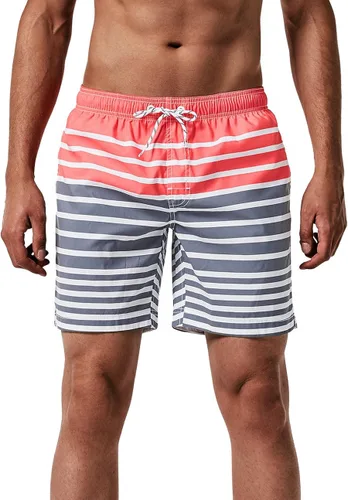 Vista 2 de Maamgic Traje de baño de secado rápido, para hombre, bermudas para nadar, pantalones cortos con forro de malla