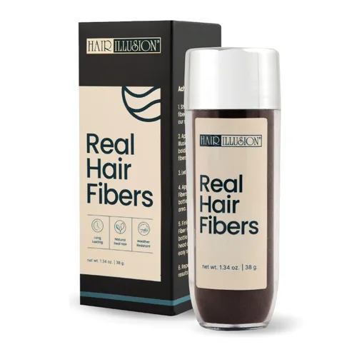 Vista 12 de Aerosol de fibras de cabello naturales, no sintético, de Hair Illusion, Negro
