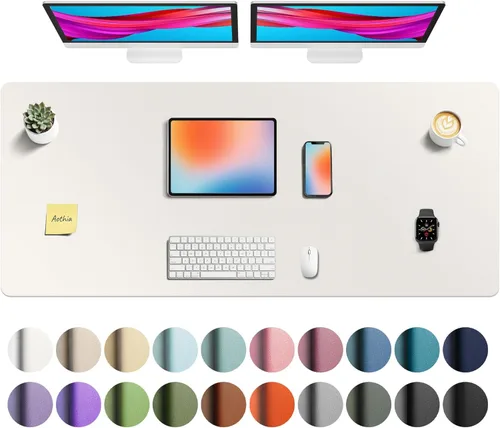 Vista 848 de Aothia Protector de escritorio de cuero, alfombrilla para mouse, alfombrilla de escritorio de oficina, 31.5 x 15.7 pulgadas, secante de escritorio