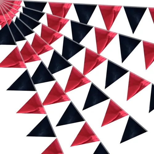 Vista 27 de Banderín de camuflaje de 49 pies, banderas triangulares de camuflaje del ejército para decoraciones de fiesta de cumpleaños