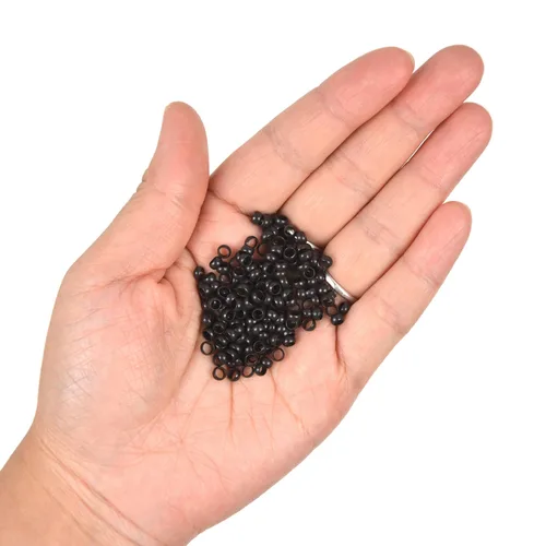Vista 76 de 200 cuentas nano de 0.118 pulgadas (0.118 in), microenlaces de cobre, nano anillos, cuentas de cabello para extensiones de cabello (rubio oscuro)