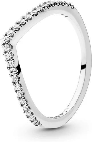 PANDORA Anillo de circonita cúbica brillante en plata de ley, talla 7, sin caja, Metal, Zirconia cúbica